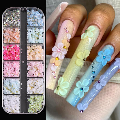 Blumen- und Blüten-Nagelkunst Charms Set