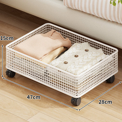 Niedrigprofilierende rollende Metalllagerbox für das Unterbett mit verriegelbaren Rollen