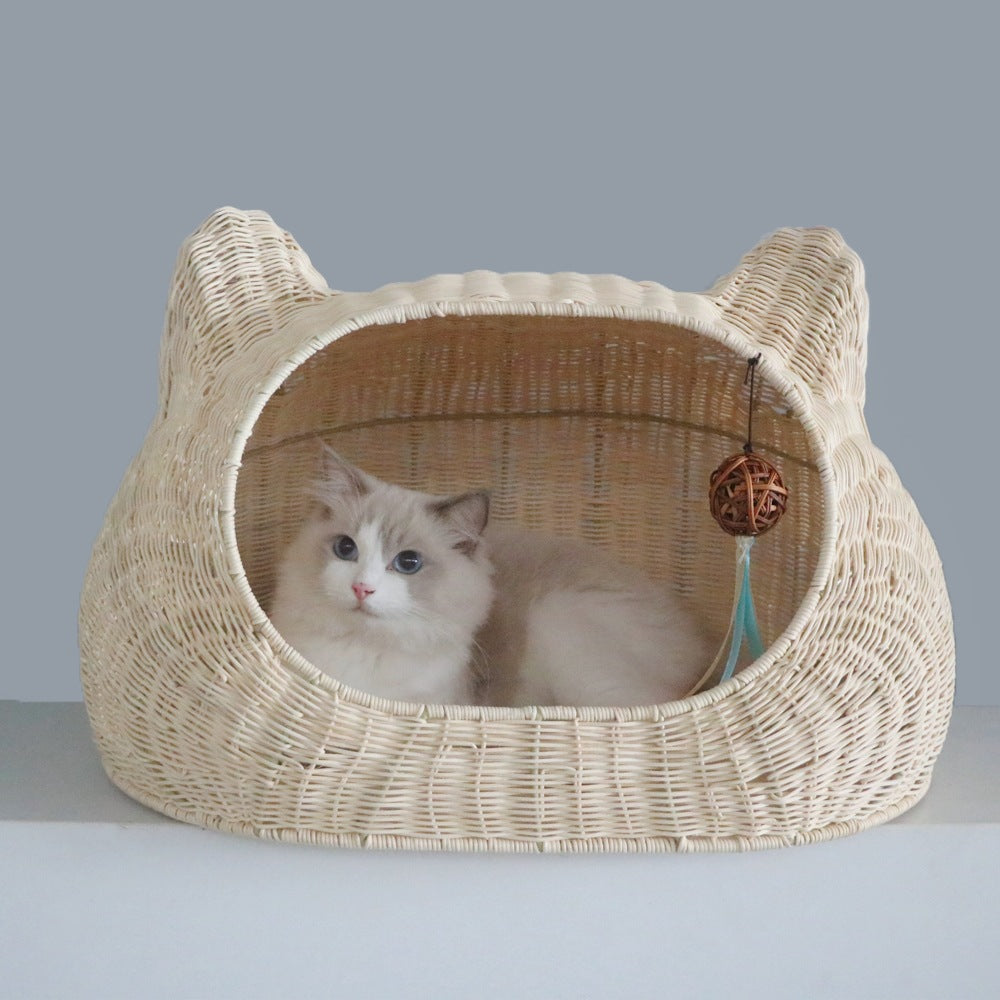 Gemütlicher Katzenkorb mit Ohrendesign Brehn