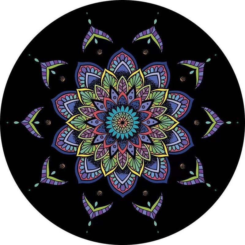 Kreisförmiger Vintage Blumenbereichsteppich Brehn