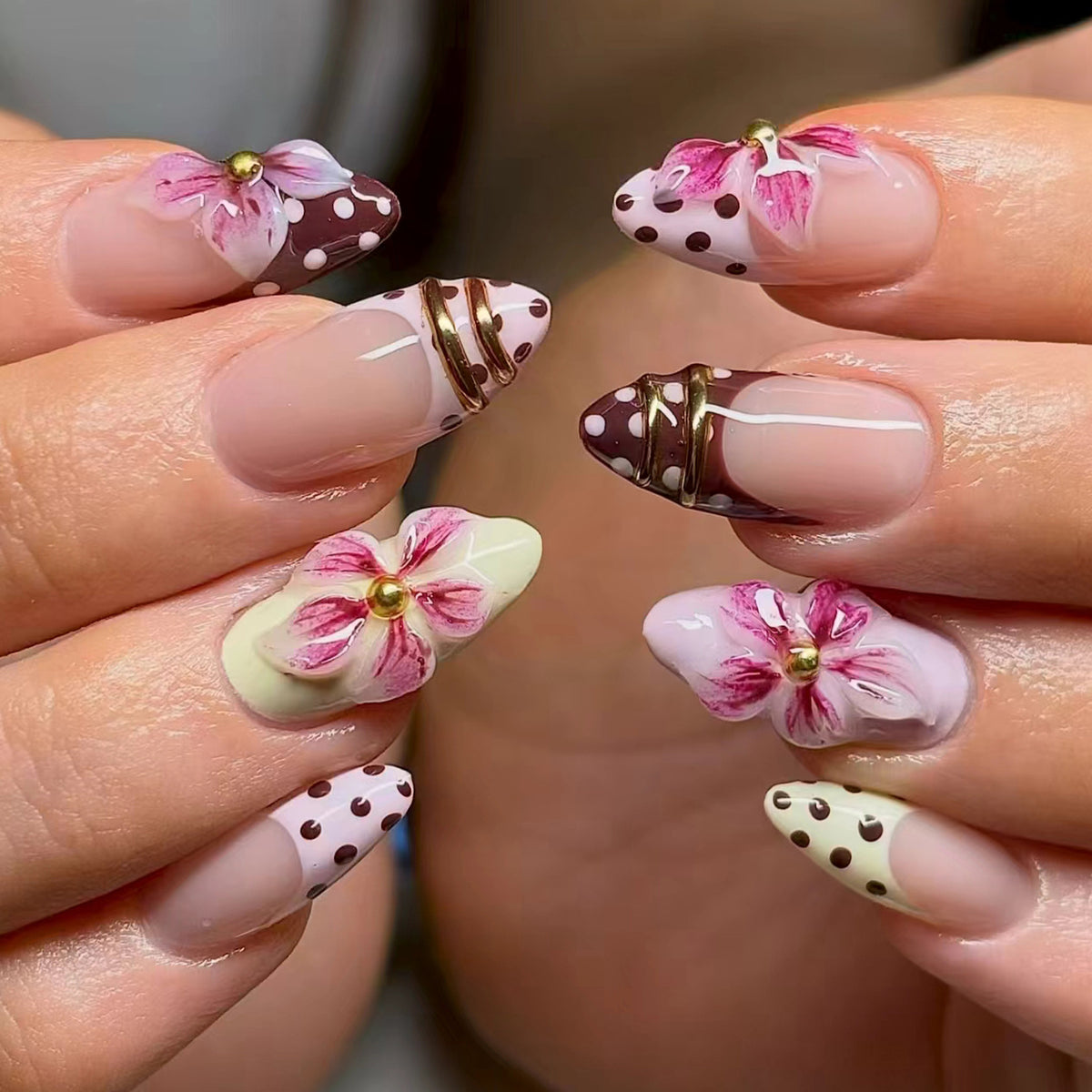 Künstlerisches 3D Blüten Aufkleber Nagelkunst Set Brehn