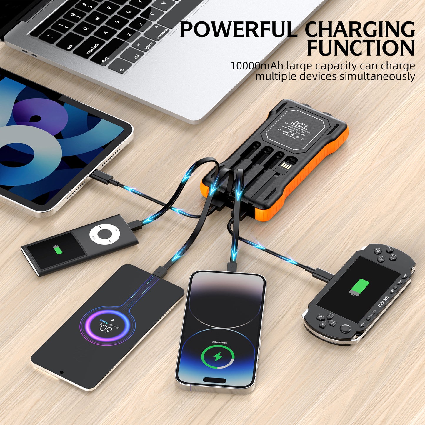 Solar Powerbank mit Integriertem LED-Licht Brehn