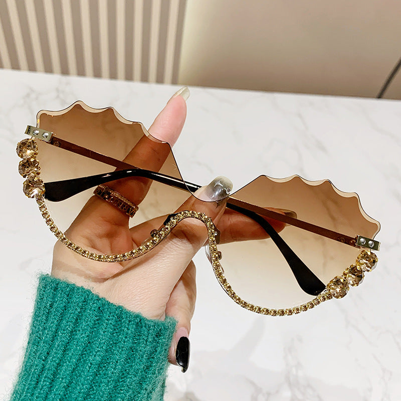 Luxus mit Strass verziertes Schild Sonnenbrille