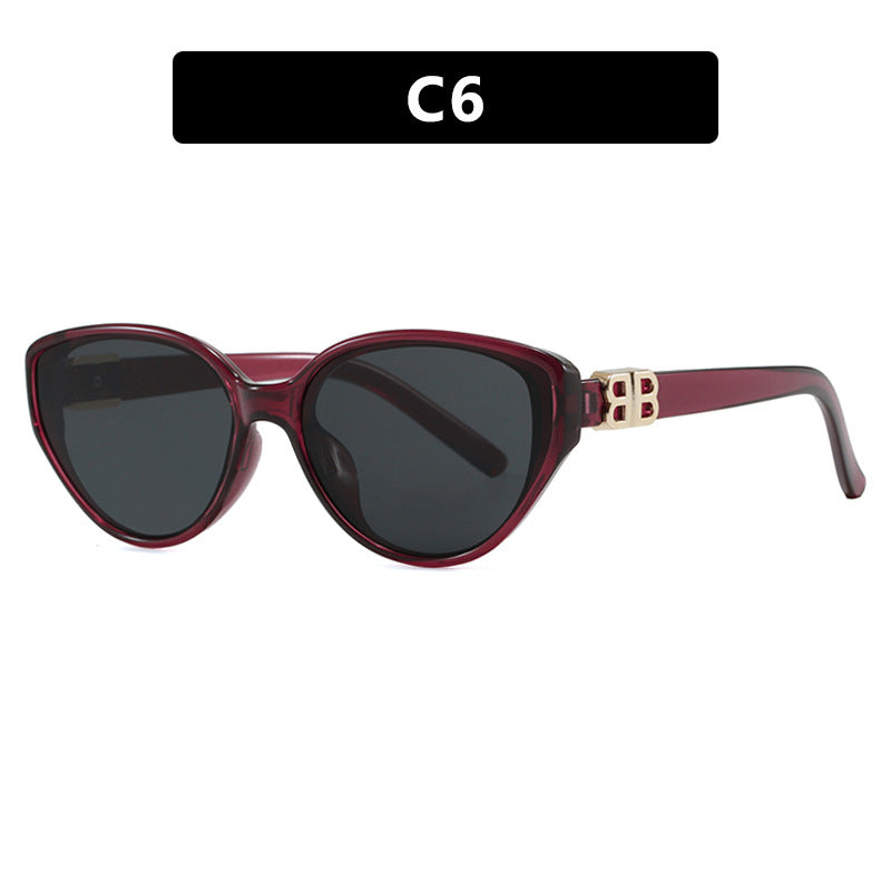 Damen modische Cat-Eye Sonnenbrille mit elegantem Metallrahmen und UV-Schutz Brehn