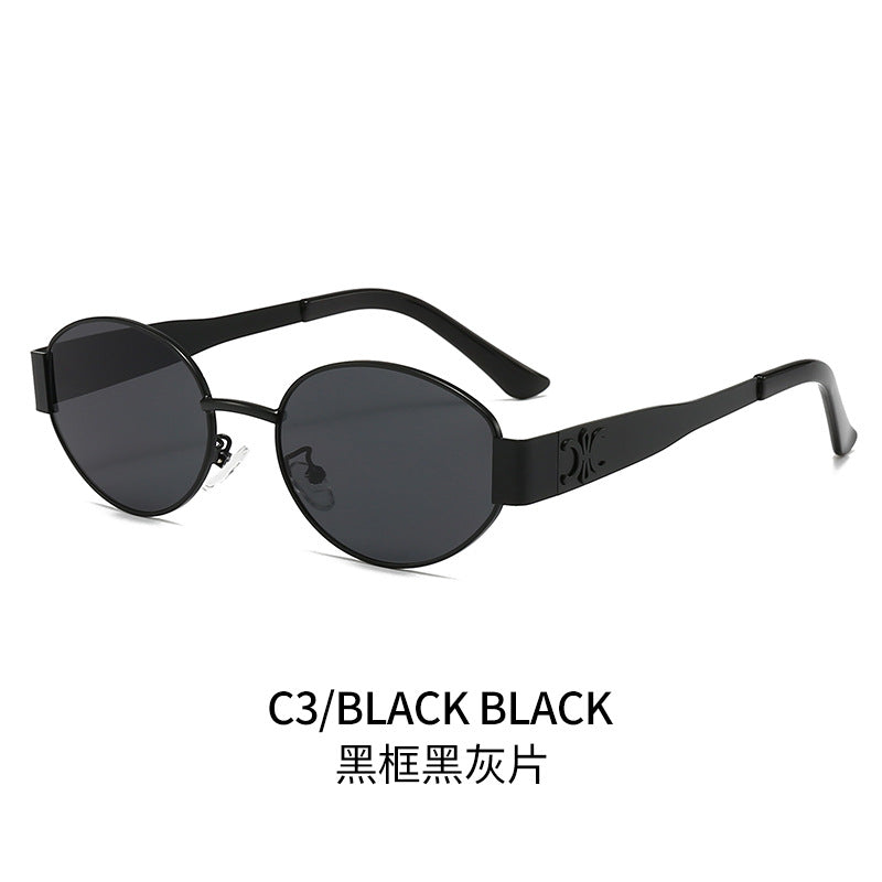 Damen Designer-Sonnenbrille mit elegantem ovalem Rahmen und einzigartigen Akzenten Brehn