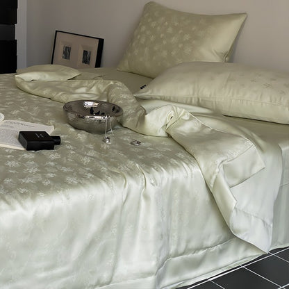 Premium-Satin-Bettwäschegarnitur mit feinem Jacquardrelief und seidig-mattem Finish