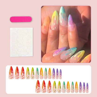 Kunstnagelset mit stilvollem Wassertropfen-Muster Brehn