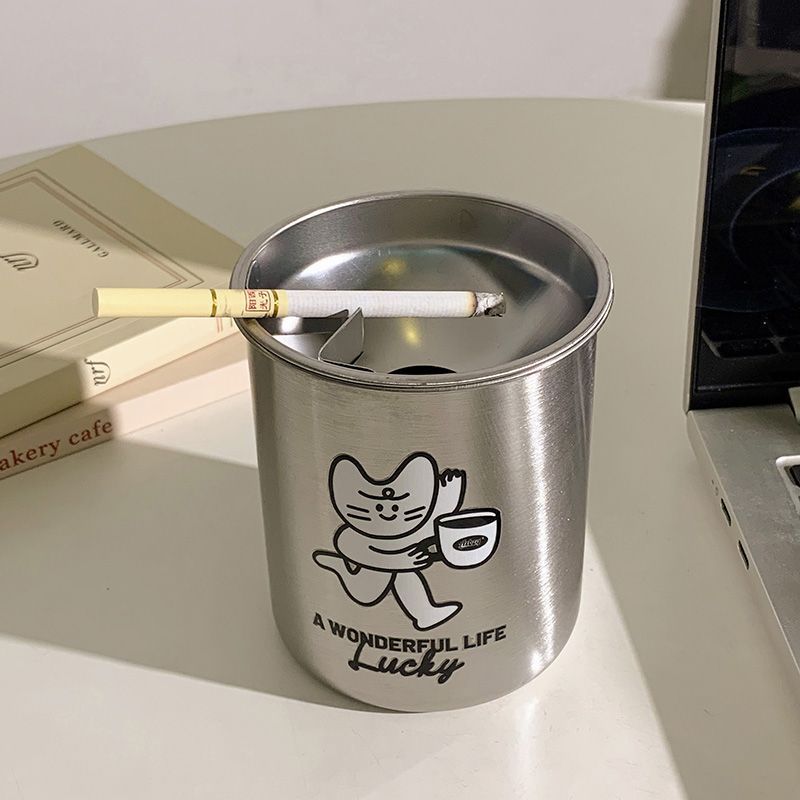 Edelstahl Aschenbecher mit Charmantem Design Brehn