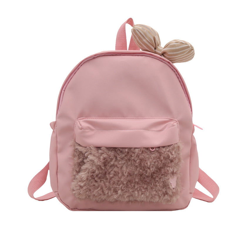Rucksack mit Niedlichem Tierohren-Design und Weicher Fleece-Applikation Brehn