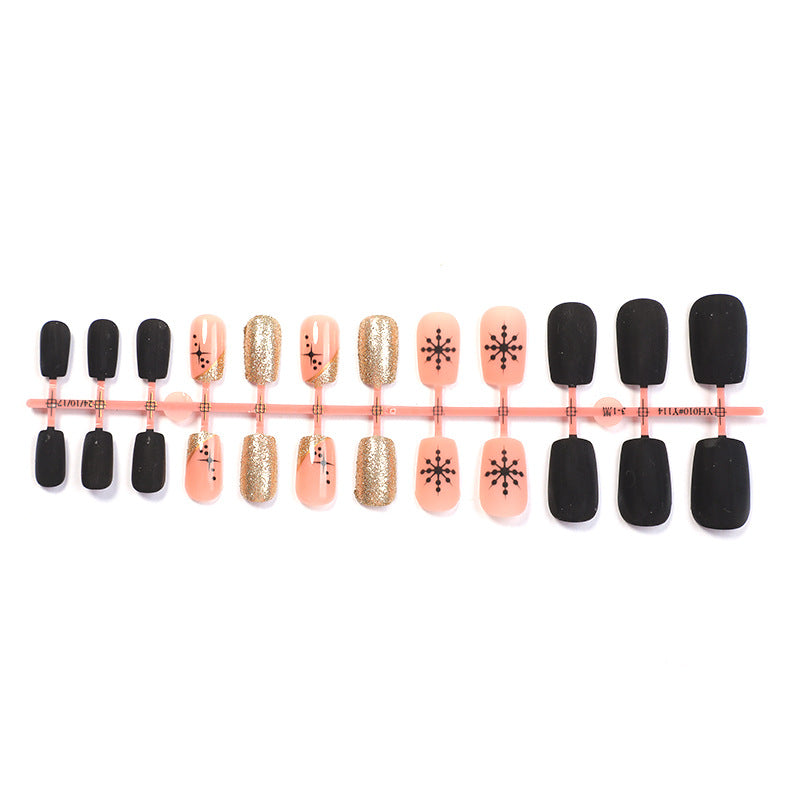 Dekoratives Schneeflocken- und Glitzer-Press-On-Nagelset Brehn