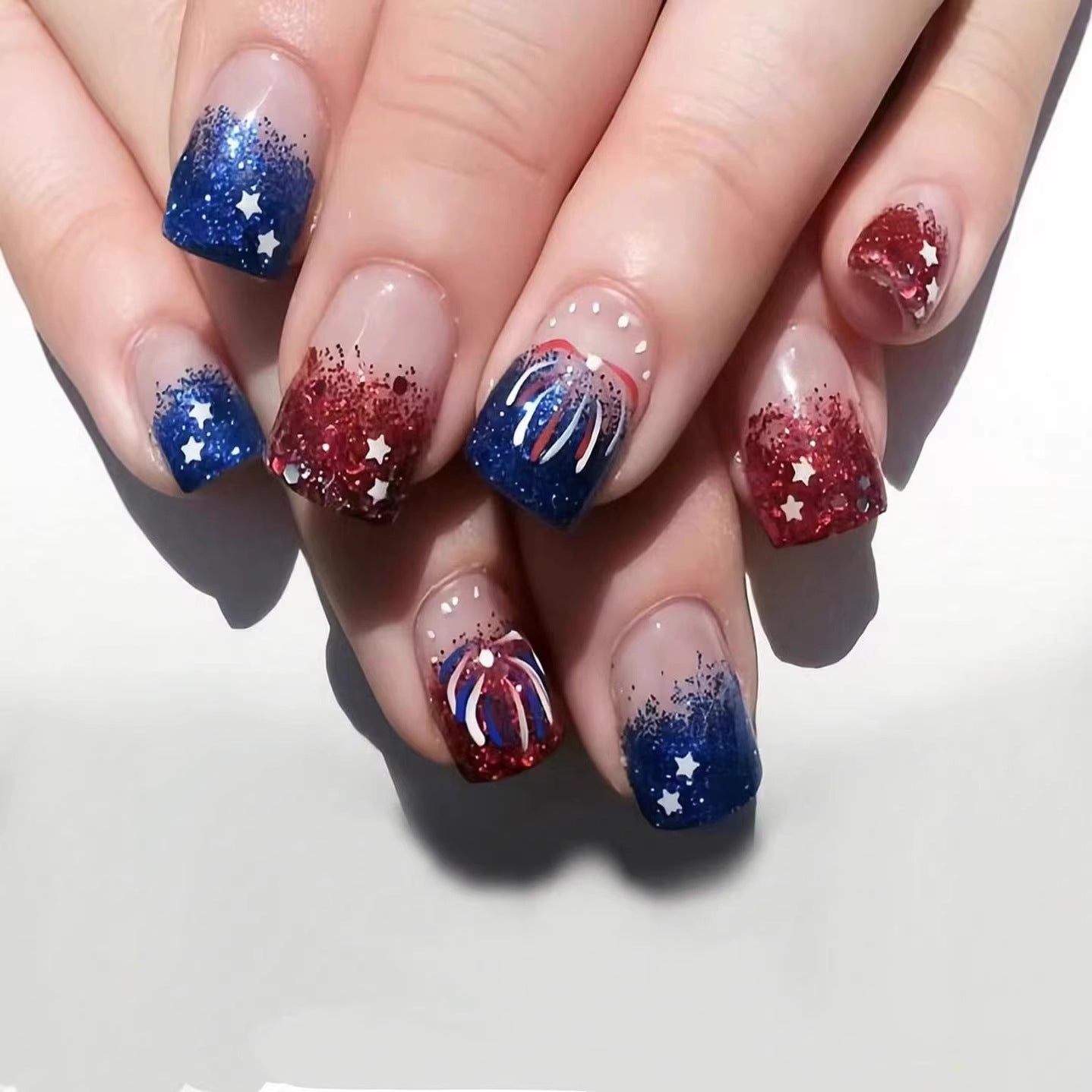 Patriotische Gel-Nagelkunstverlängerungen Brehn