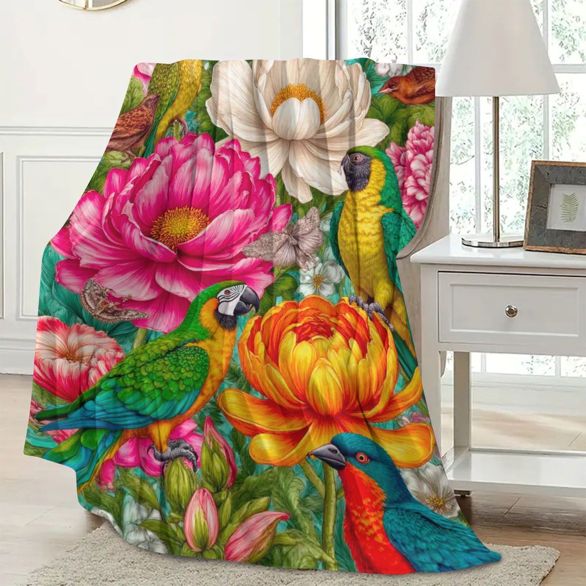 Blumenmuster Fleece-Decke