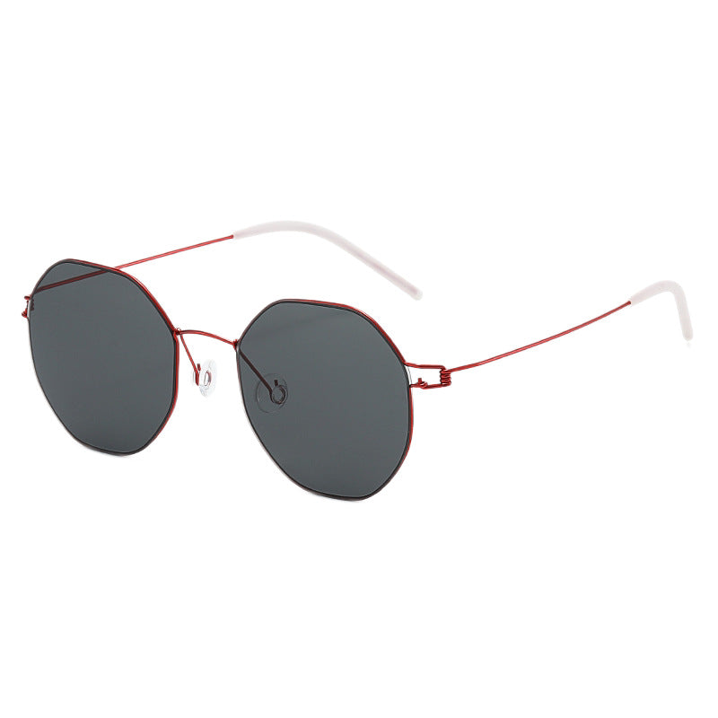 Damen geometrische Sonnenbrille mit hochwertigem Metallrahmen und verspiegelten Gläsern Brehn