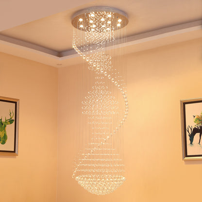 Kristall Spiral Funkelnder Kronleuchter