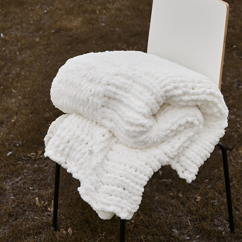Plüsch geripptes Chenille Wurfdecke
