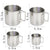 Edelstahl Nesting Camping Becher Set mit zusammenklappbaren Griffen und gerollten Rändern Brehn