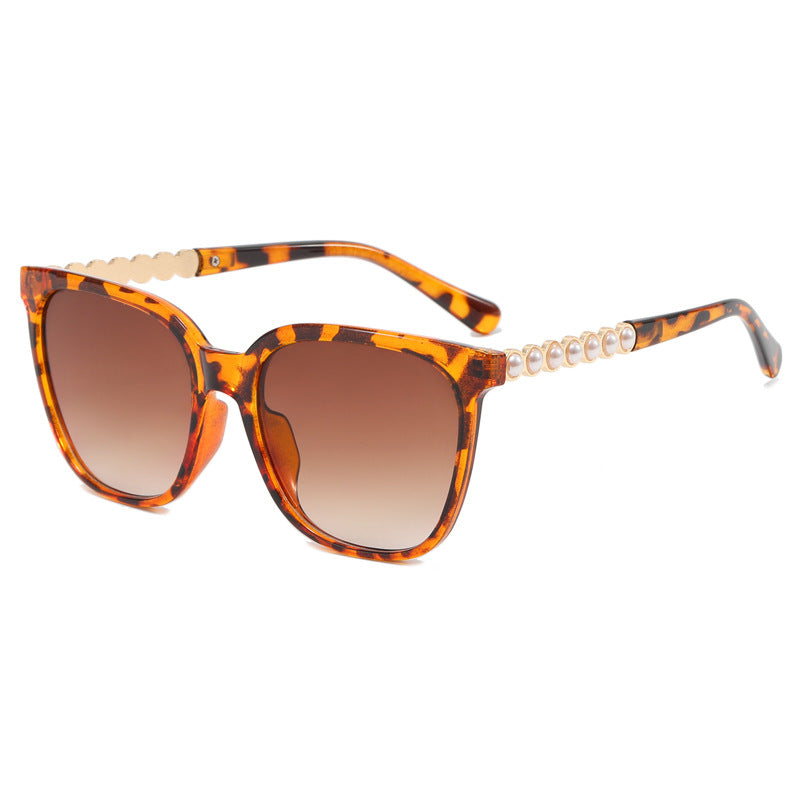 Damen Oversize-Sonnenbrille mit eleganter Perlenschmuck-Verzierung Brehn