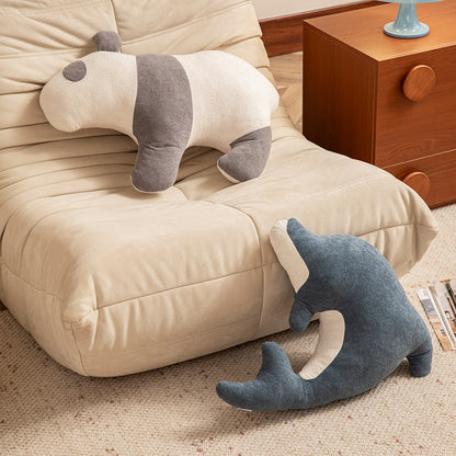 Delfinförmiges Komfort-Kuschelkissen aus weichem Plüsch mit ergonomischer Kontur Brehn