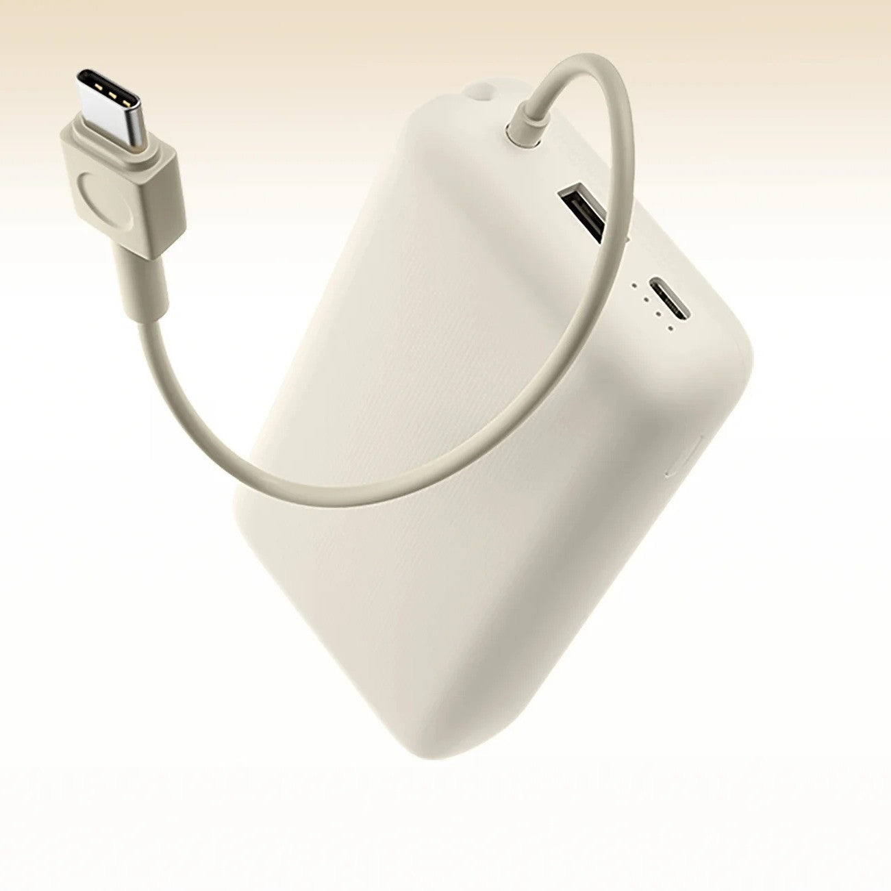 Kompakte Slim tragbare power bank mit dualen Schnelllade-USB-C-Anschlüssen und strapazierfähigem Lanyard Brehn