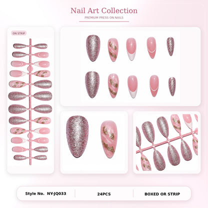 Premium Nagelkunst Set mit Glitzer und Blumenmuster Brehn