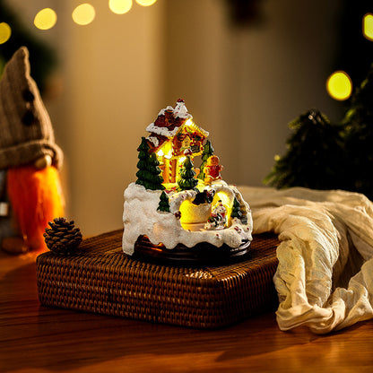 Beleuchtete Weihnachtsdorf-Szene mit winterlichem Design Brehn