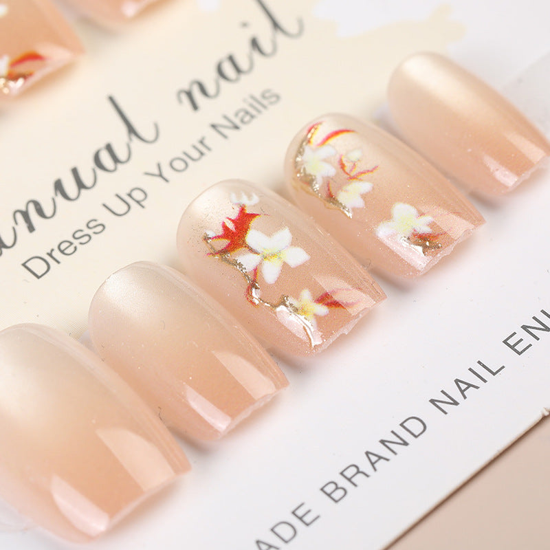 Künstlerisches Floral Press-On Nageldesign Set Brehn