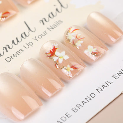 Künstlerisches Floral Press-On Nageldesign Set Brehn