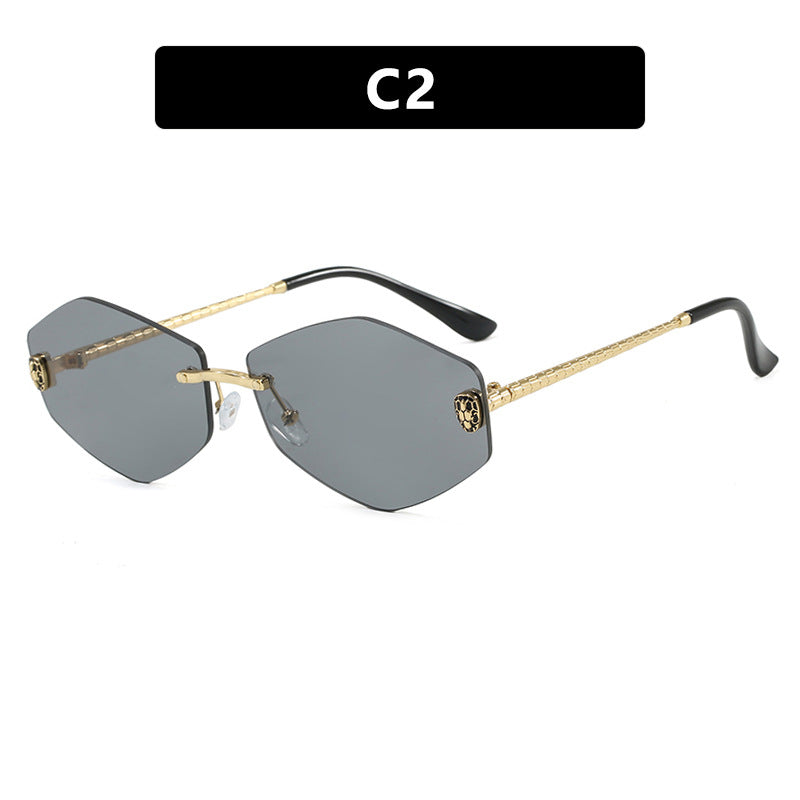 Damen geometrische Sonnenbrille im modernen Design mit elegantem Metallrahmen Brehn