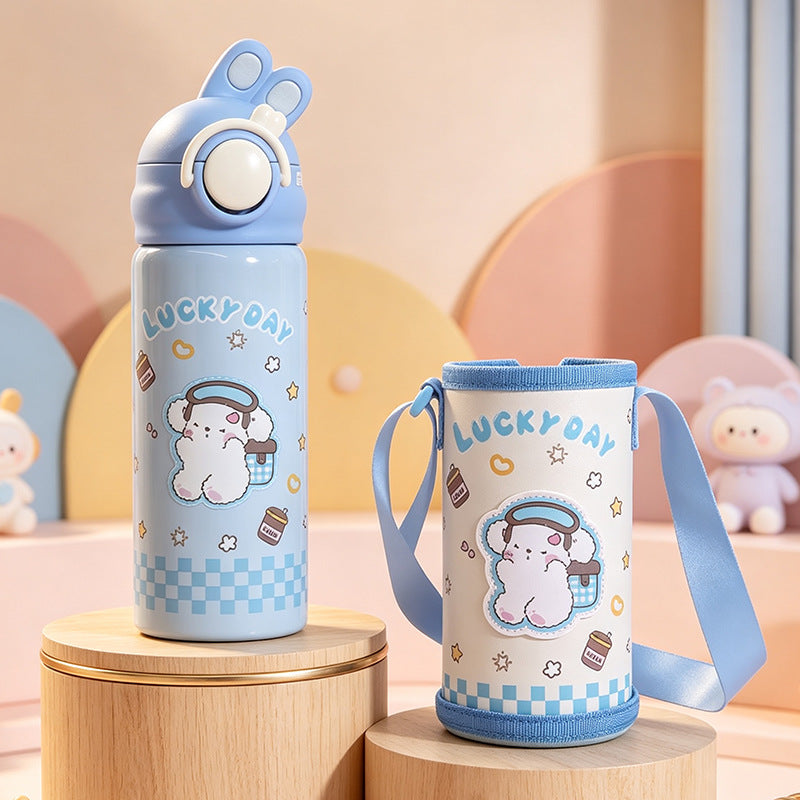 Damen Isolierflasche mit praktischer Tragevorrichtung und verspieltem Design Brehn