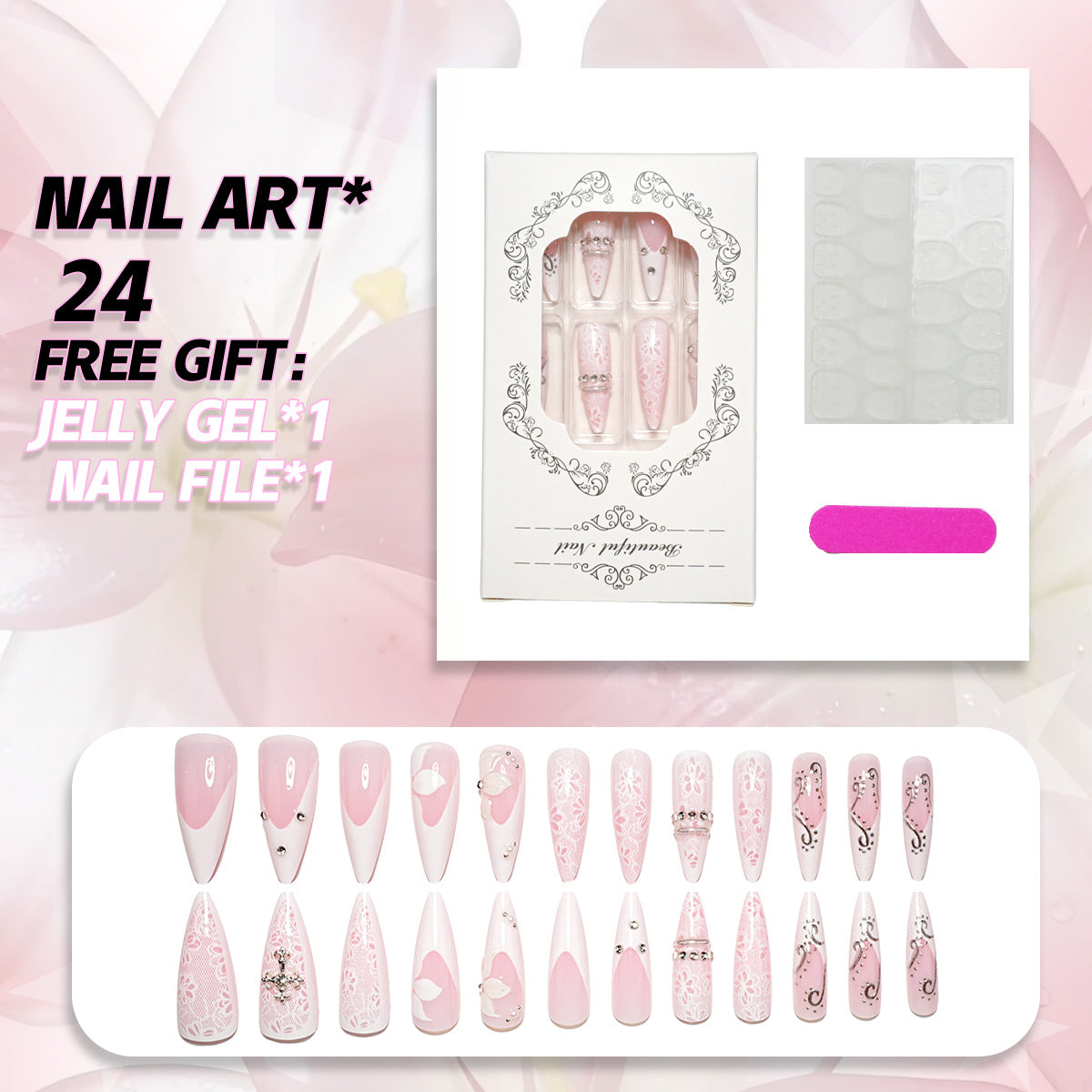 Elegantes Press-On Nagelkunstset