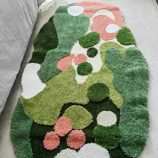 Skulptierter Samtplüsch Shag Abstrakter Floral Akzentteppich