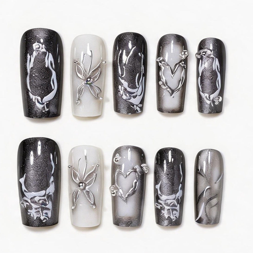 Künstlerisches Langes Press-On Nageldesign Brehn