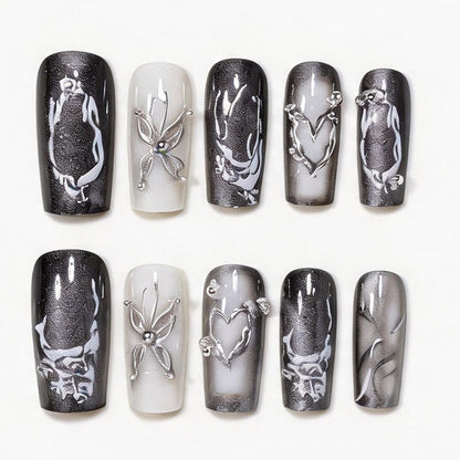 Künstlerisches Langes Press-On Nageldesign Brehn