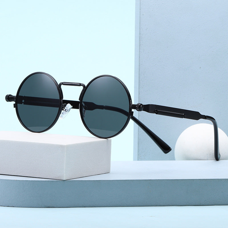 Damen Modische runde Sonnenbrille mit präzisem Metallrahmen Brehn