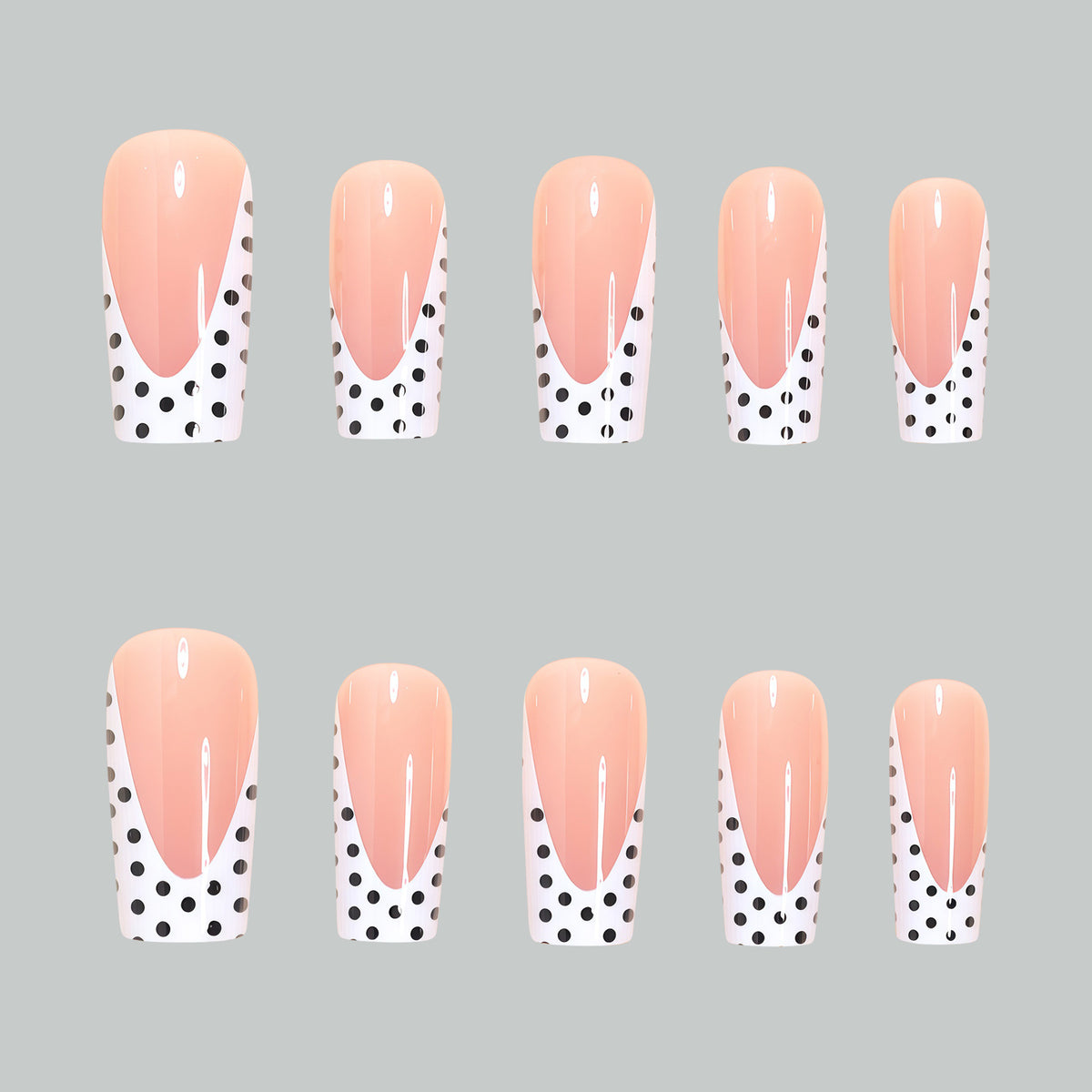 Künstlerische Lange Druck-Nagelspitzen mit Punkten-Design Brehn