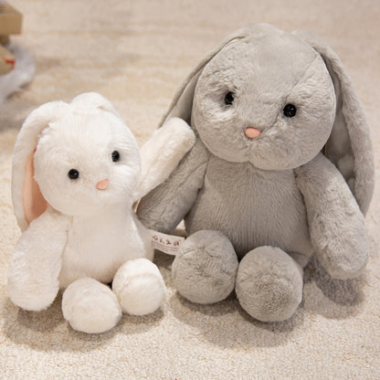 Plüsch Sitzender Hase Kuscheltier mit Herunterhängenden Ohren Ultra-Weicher Kunstpelz und Bohnenfüllung Basis Brehn