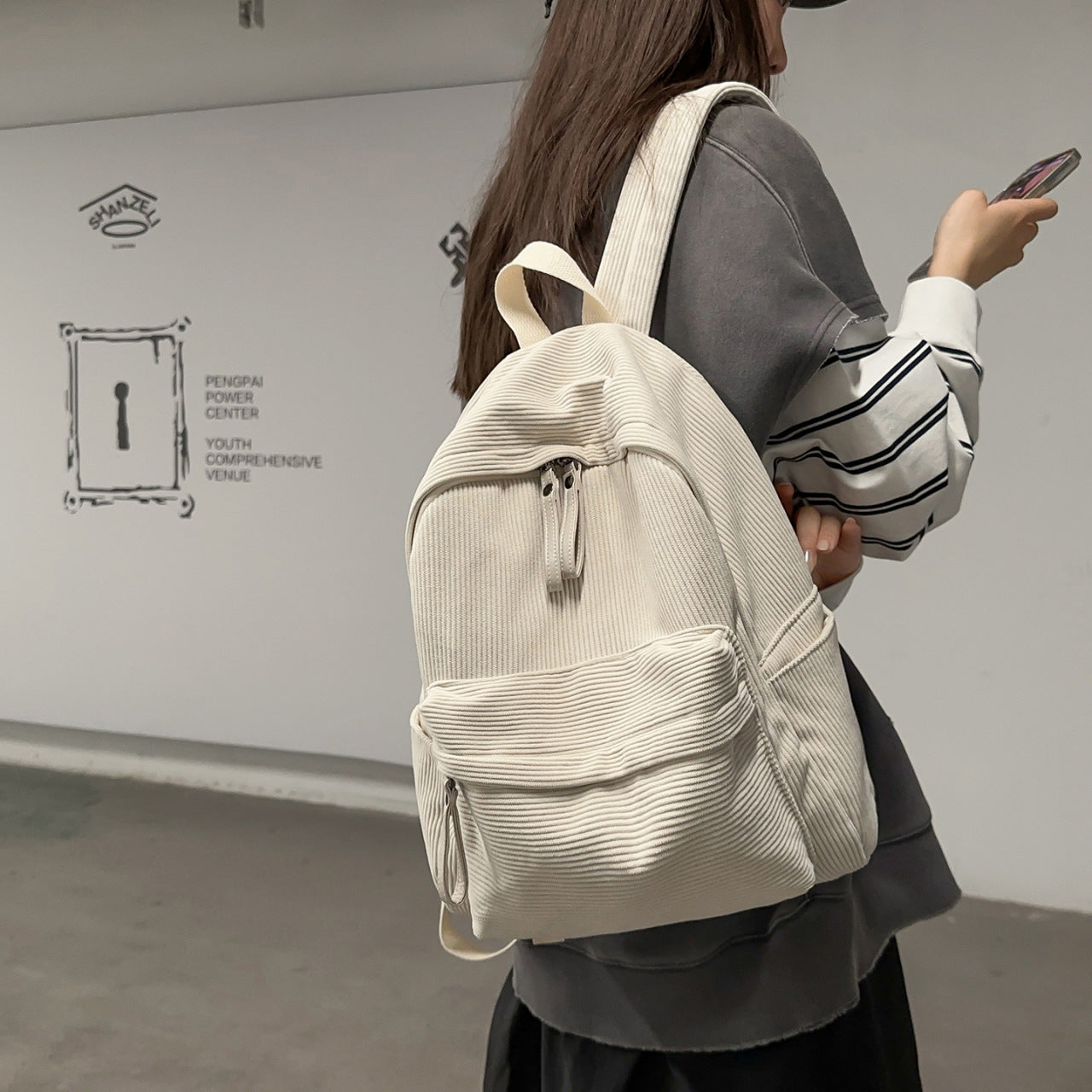 Texturiert Stoff Freizeit Rucksack Brehn