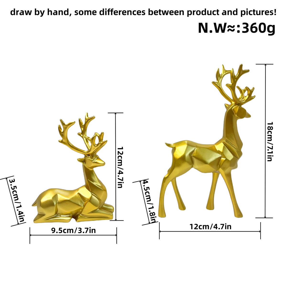 Elegante Hirsch Skulptur Brehn