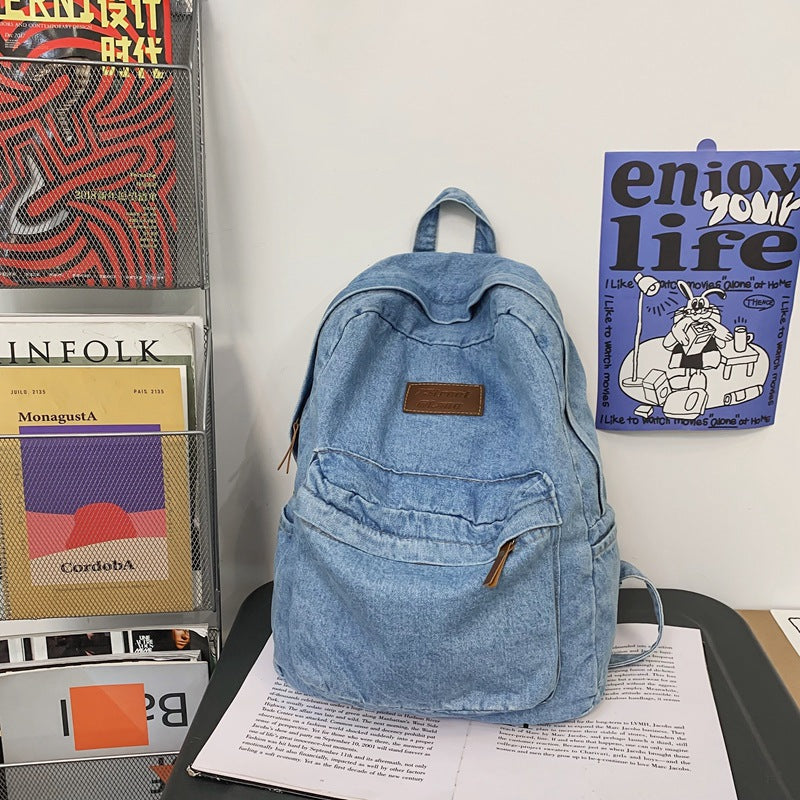Lässiger Denim Schulrucksack
