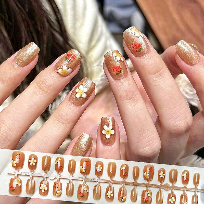 Charmante Floral Press-On Nagelkunst