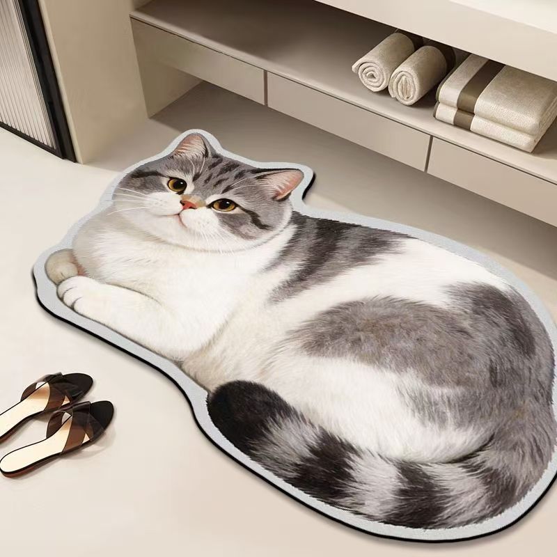 Gemütliche katzenförmige Badematte
