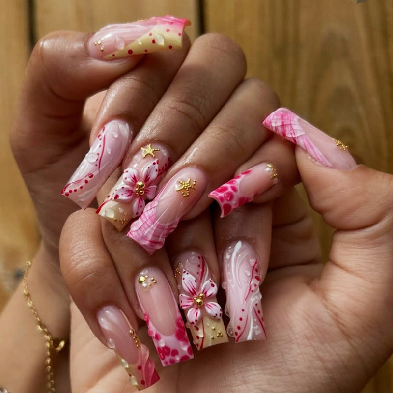 Künstlerisches Floral Design Press-On Nagelspitzen Brehn