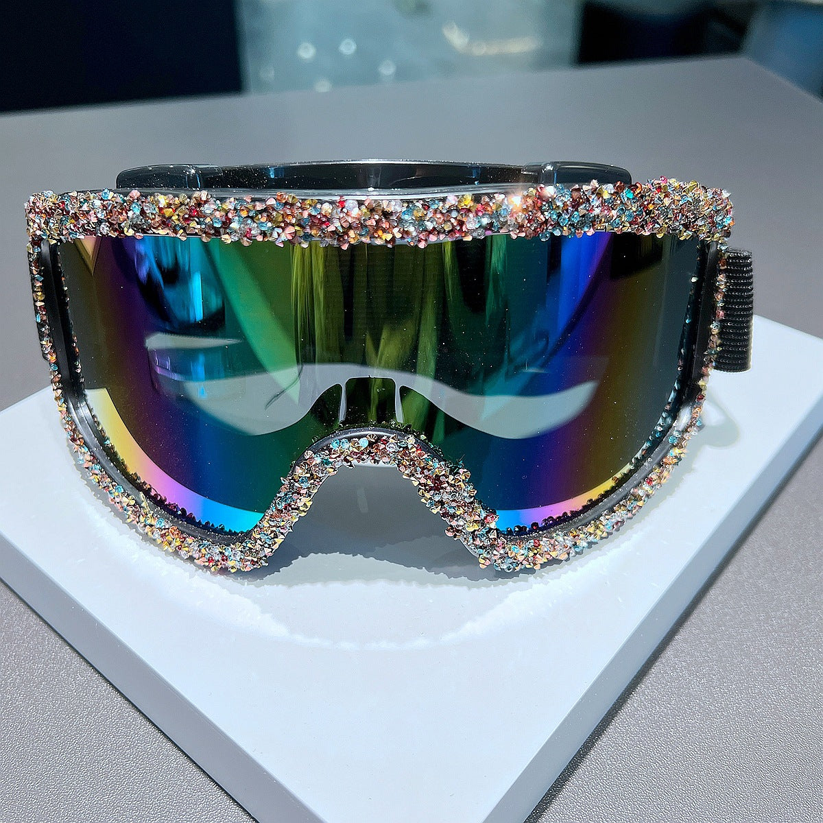 Damen Skisport-Brille mit funkelnder Kristallverzierung Brehn