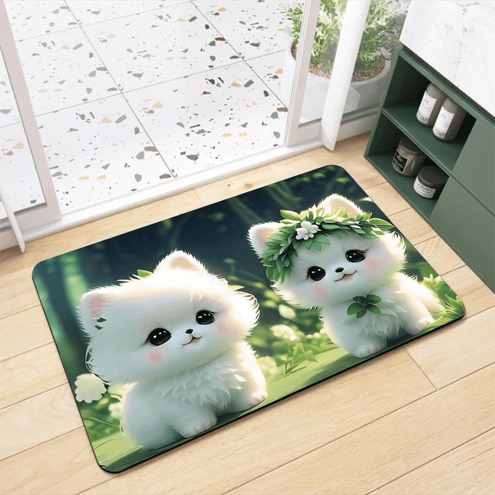 Adorabler Pomeranian-Themen Badezimmerteppich Brehn