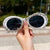 Elegante perlenverzierte Katzenaugen-Sonnenbrille Brehn
