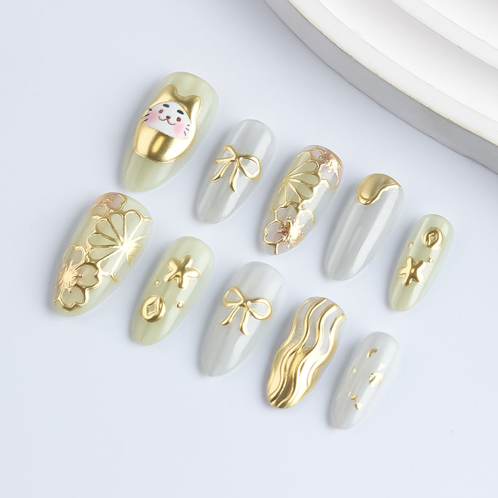 Künstlerisches 3D Press-On Nagelkunstset Brehn