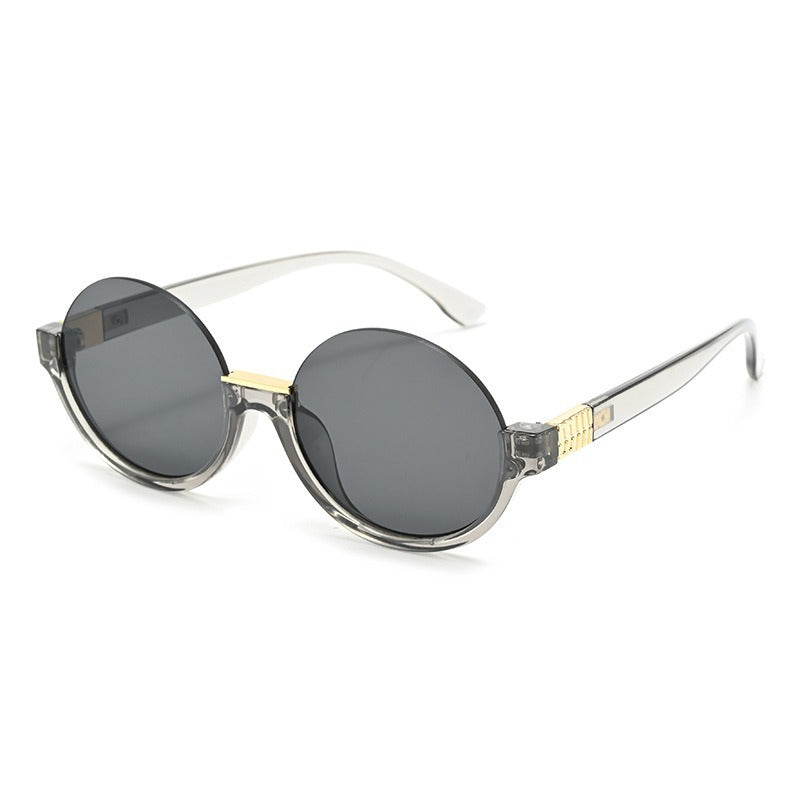 Damen moderne runde Sonnenbrille mit eleganten Akzenten und UV-Schutz Brehn