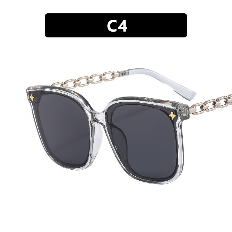 Damen Luxus Sonnenbrille mit modischem Kettenrahmen Brehn