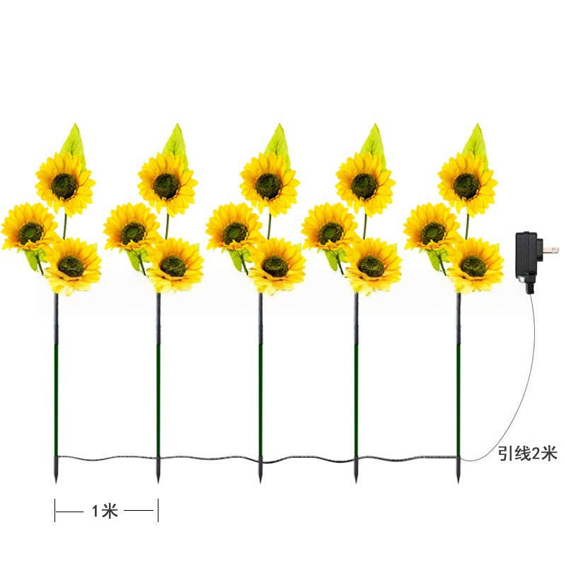 Solarbetriebene Gartenstecklichter für den Außenbereich mit realistischen Sonnenblumenblüten und wasserdichtem Solarcontroller Brehn