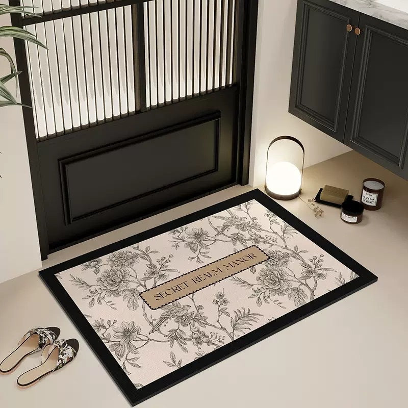 Elegante ländlich inspirierte Badezimmermatte Brehn
